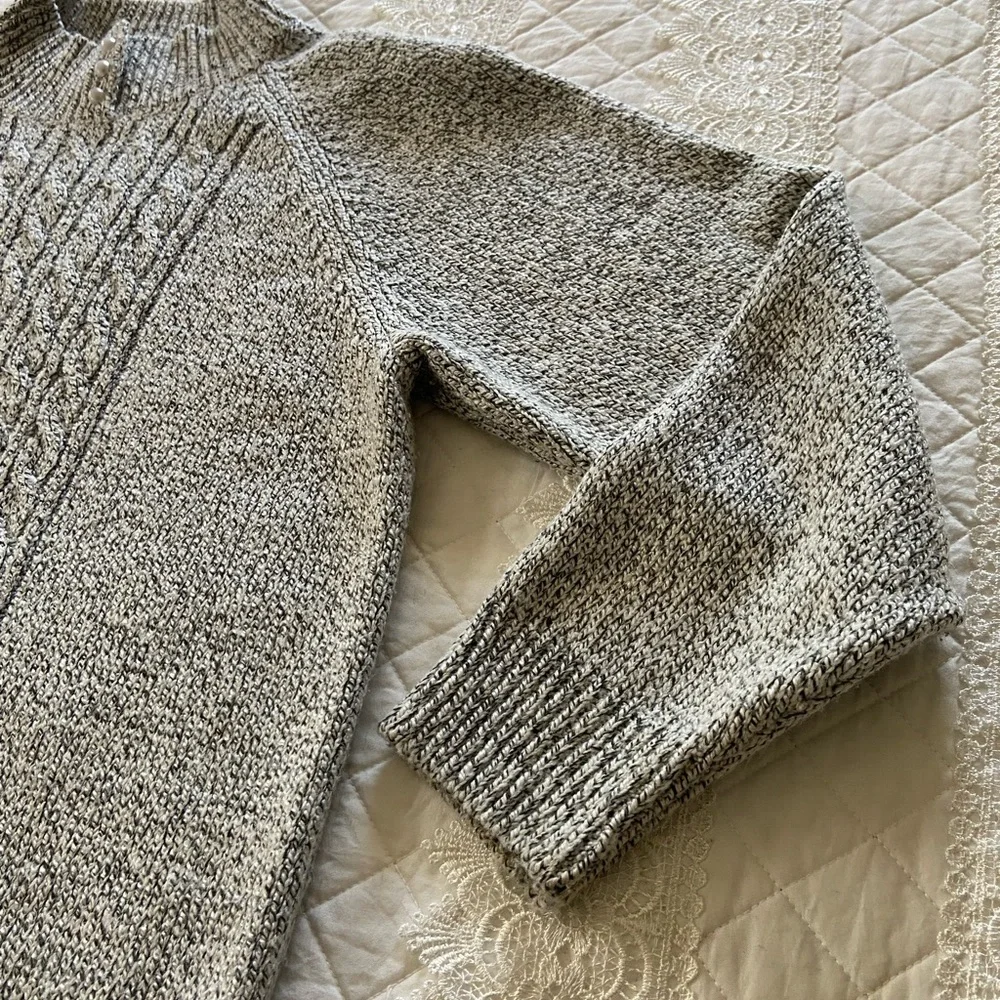 Karen Scott Heathered Gray Mock Neck Sweater Size PL - Picture 7 of 10